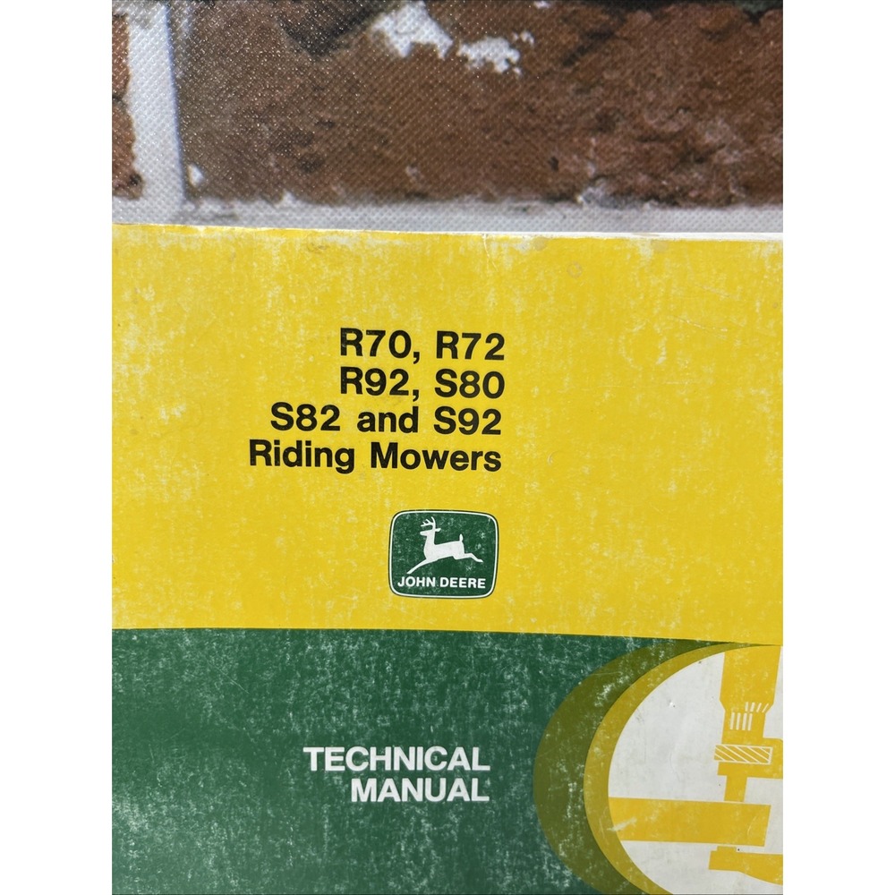John Deere R70 R72  R92 S80 S82 S92 Riding Mowers Technical Manual   TM-1290 - Picture 2 of 8
